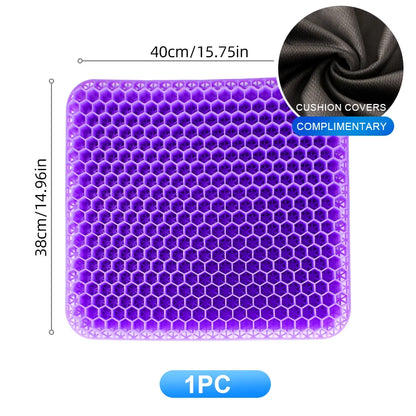 Gel Seat Cushion Summer Breathable Honeycomb Design For Pressure Relief Back Tailbone Pain - Home Office Wheelchair Chair Car