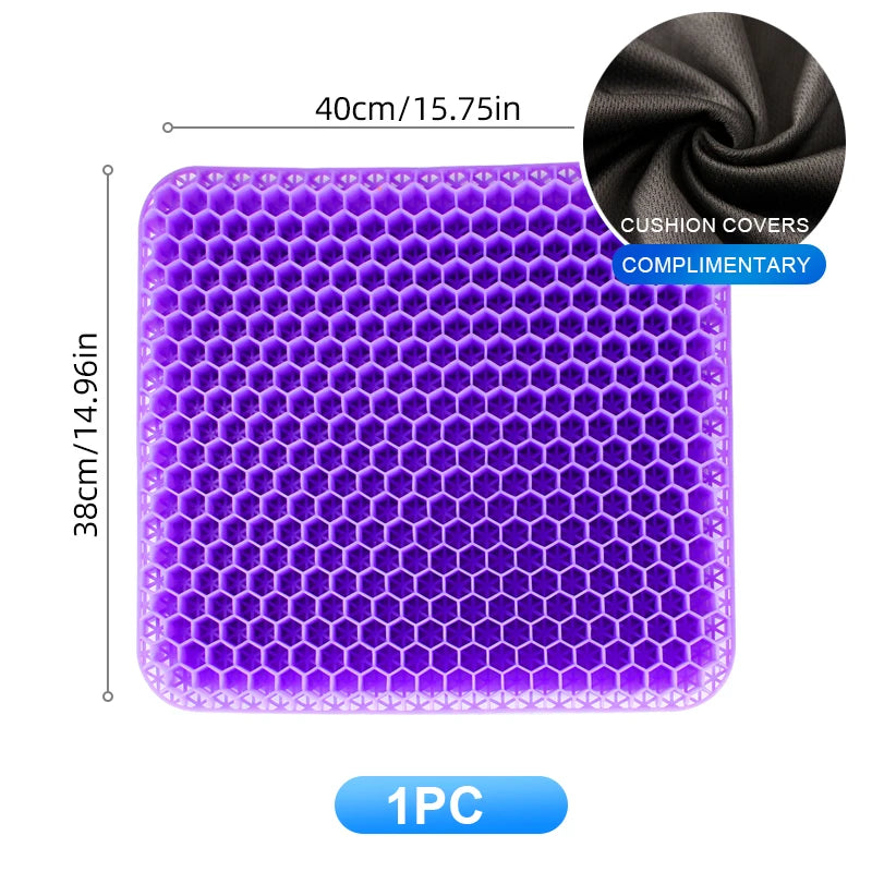 Gel Seat Cushion Summer Breathable Honeycomb Design For Pressure Relief Back Tailbone Pain - Home Office Wheelchair Chair Car