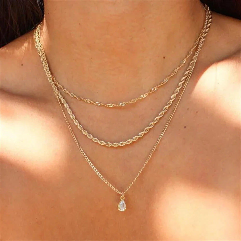 Vintage Punk Gold-plate Thick Chain Head Portrait Coin Pendant Necklace For Women Fashion Multilevel Geometric Hip Hop Jewelr