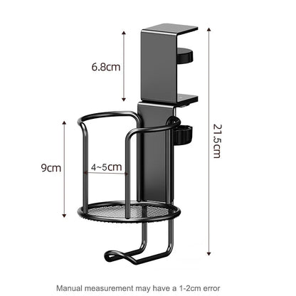 2 in 1 No Drill Desk Cup Holder Adjustable Upgraded Arm Clamp Stand 360 Degree Rotating Table Edge Clamp Anti-Fall Cup Holder