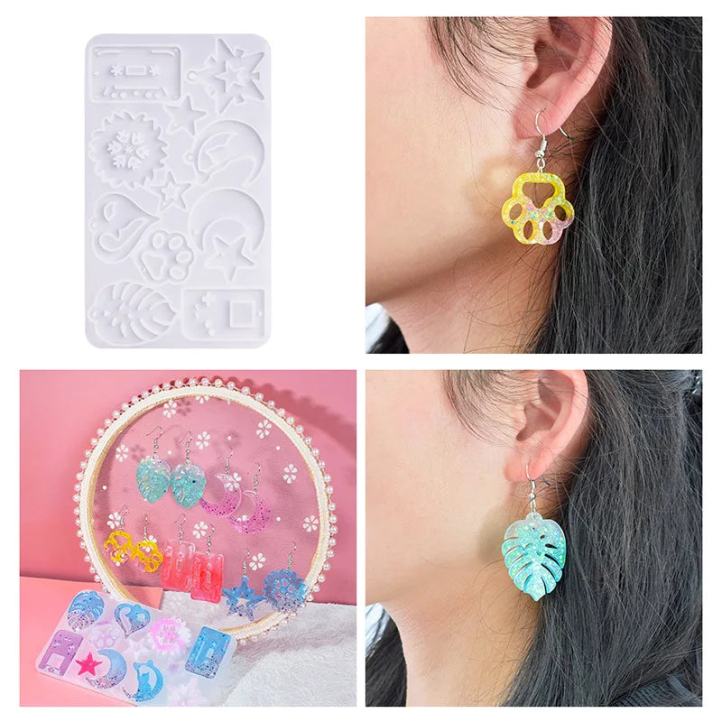 Silicone Mold, Earring Pendant Silicone Mold Set, Resin Mold for Jewelry Making, Epoxy Resin Molds, DIY Charms and Pendants