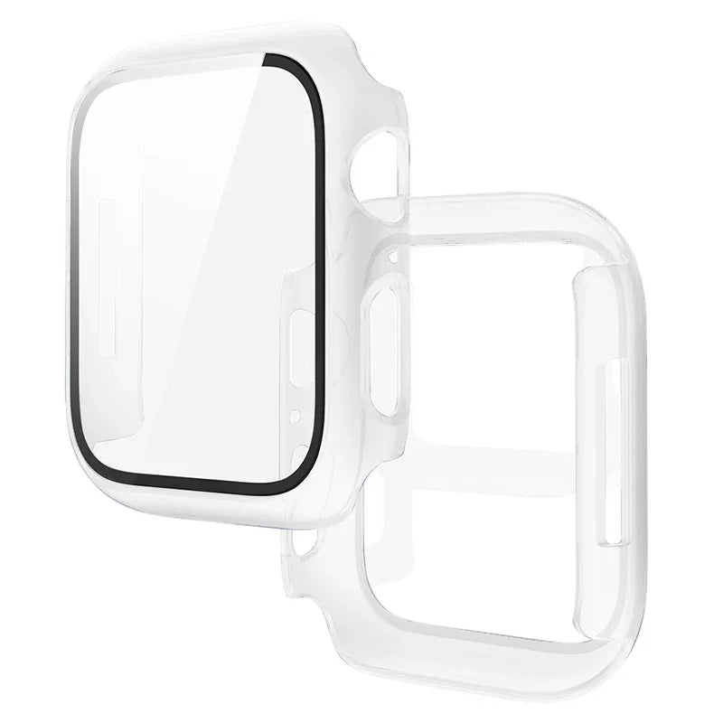 Tempered Glass+Cover For Apple Watch 11 10 9 8 7 46mm 42mm PC Bumper Screen Protector Case iWatch Series 7 6 5 4 SE3 44 40 45