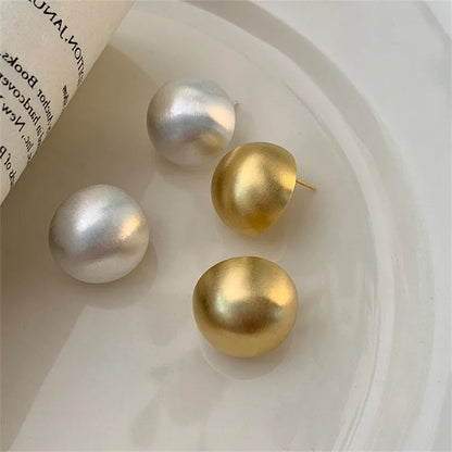LATS Vintage Exaggerated Personality Semicircle Matte Stud Earrings for Women Temperament Jewelry Party Fashion Accessories G
