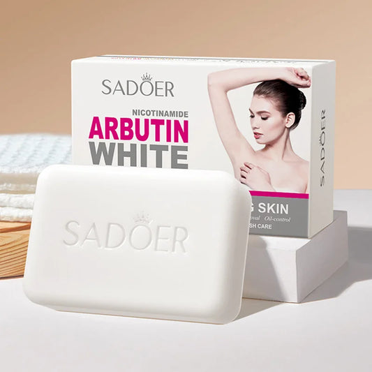 SADOER Niacinamide Arbutin Facial Soap Moisturizing Brightening Deep Cleansing Body Face Wash Foam Facial Cleanser Handmade S