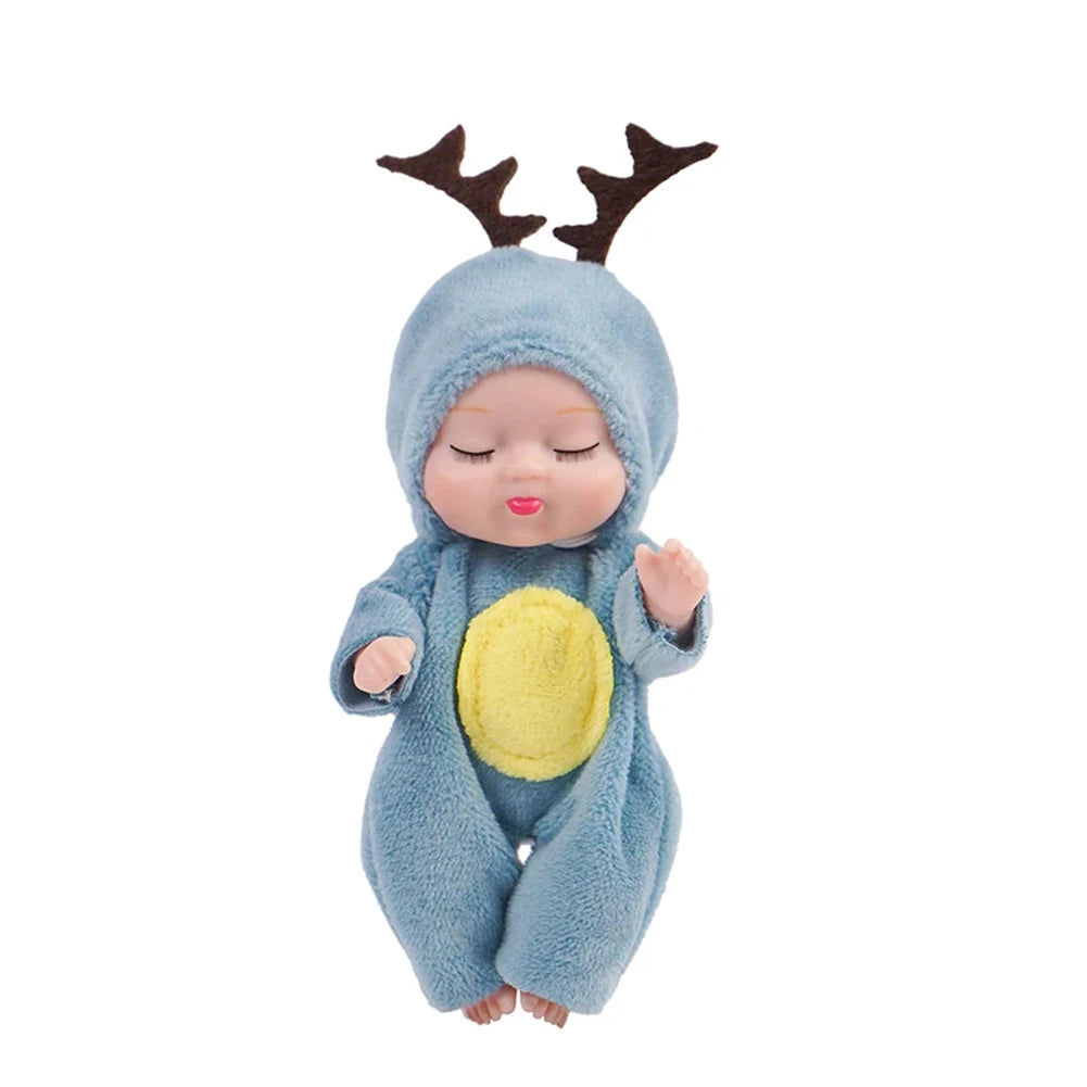 6Pcs Reborn Doll Kit Toy Simulation Princess Dolls Toy Mini Cute Sleeping Baby with Clothes Accessories Birthday Gift for Kid