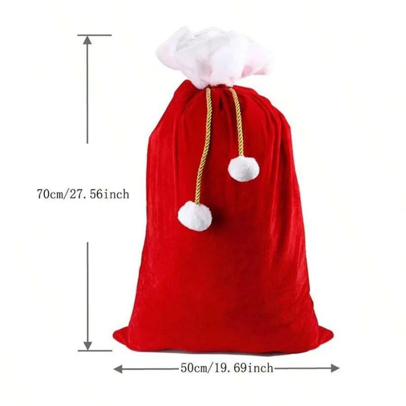 50/100x70cm Santa Claus Christmas Sack Bag Drawstring Bag, Costume Sacks for Presents, Kids Stocking Stuffer, Bags for Gifts 