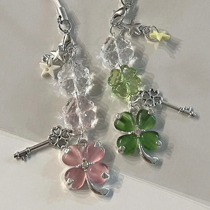 Lucky Leaf Phone Charms Pendant Cute Key Chain Cases For Phone Chain Samsung Schoolbag Books CCD Camera Key Pendant Accessiro