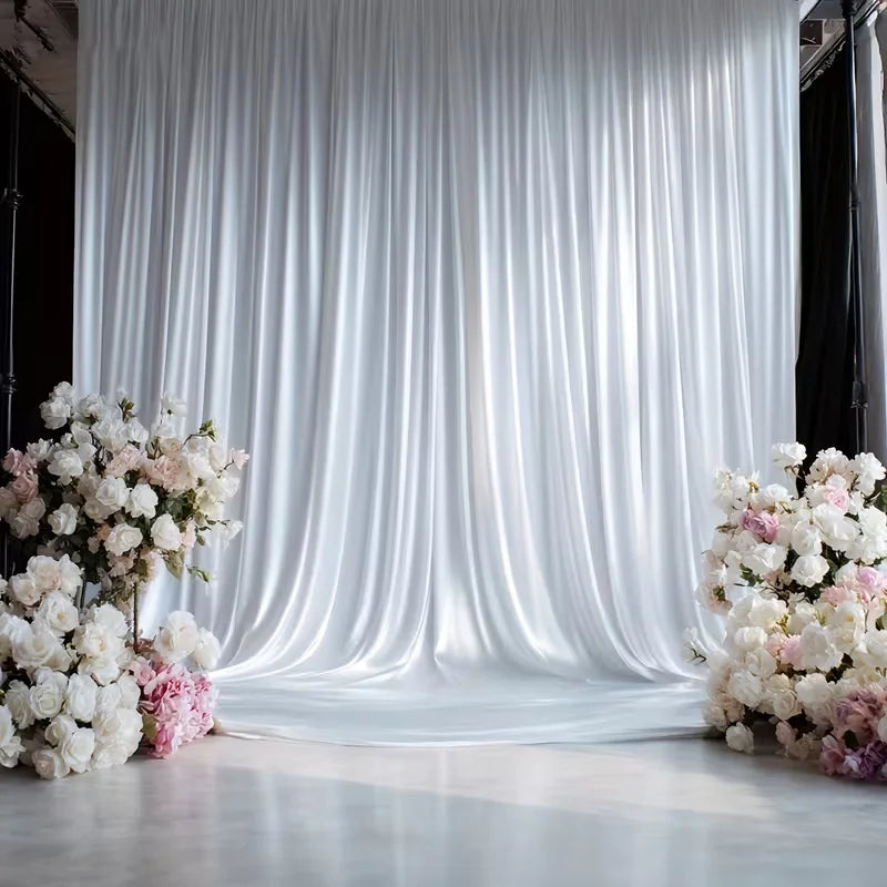 Satin Backdrop Curtain,with Rod Pocket for Wedding,Birthday,Baby Shower,Photography,Graduation Party Backdrop Drapes,1 Panel