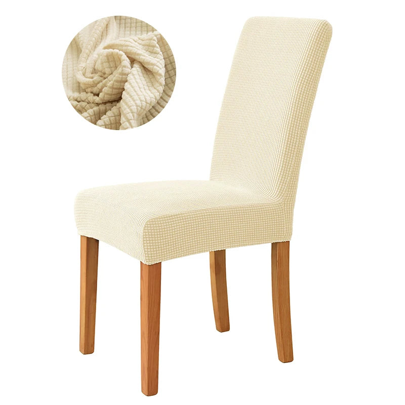 Elastic Dining Room Chair Cover Stretch Thick Jacquard Kitchen Chair Cover Slipcover For Dining Kitchen Hotel Wedding Banquet