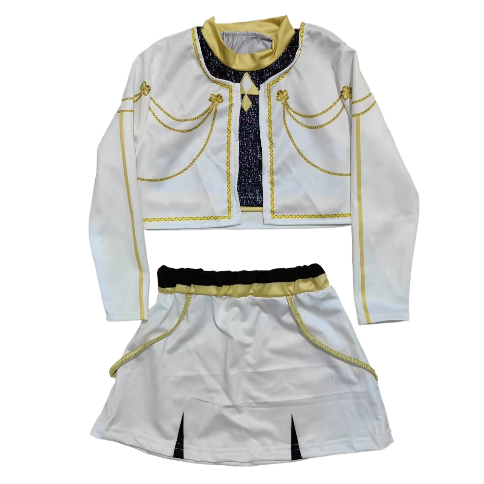 Kids Anime Cosplay Girl Costume Group Idol Singer Performance Show Black Golden Costume Child Halloween Party Clolthes Outfit