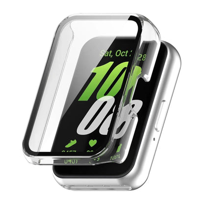 Watch Case Compatible for Samsung Galaxy Fit3, Protective PC Frame Face Cover Built-in Tempered Glass Screen Protector, Scrat