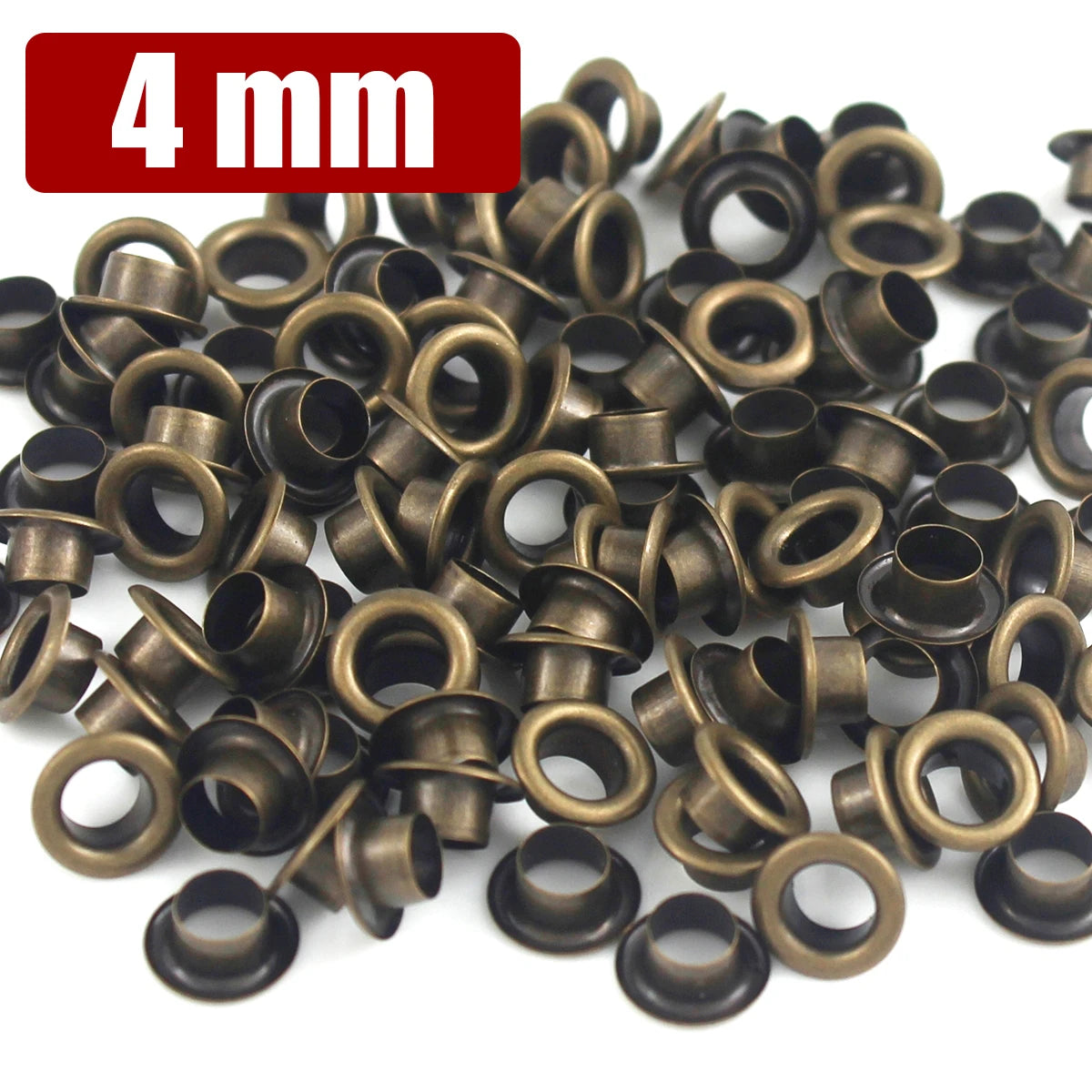 100sets 4mm Brass Eyelet with Washer Leather Craft Repair Grommet Round Eye Rings For Shoes Bag Clothing Leather Belt Hat - 4