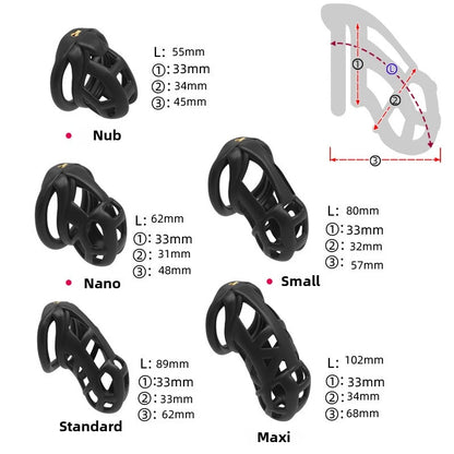 Chastity Men's Lock Chaste Vessel Black Light Pvc Penile Ring Snap Ring Multi Size Cage SM Sex Toys BDSM 3D Invisible Lock