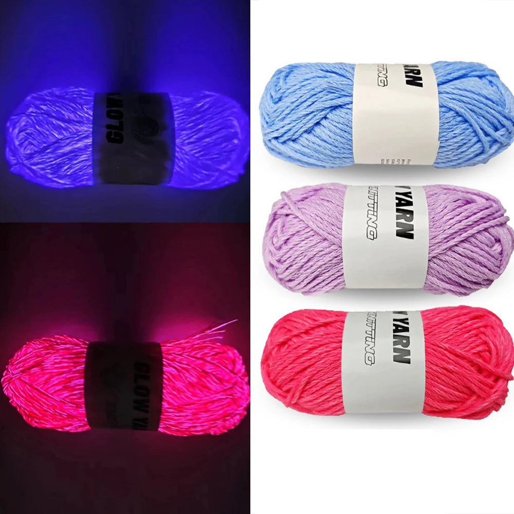 Gift Bag Yarn, Glow in the Dark Luminous Yarn, 55 Meters Craft Yarn for Sweaters, Hats, Bags, Handmade Decor, Knitting Projec