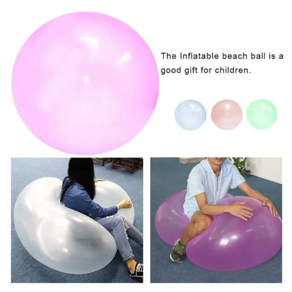 Bubble Ball Reusable Children Outdoor Soft Inflatable Giant Elastic Water-filled Ball Balloon Toy for Beach Fun Party Game Gi
