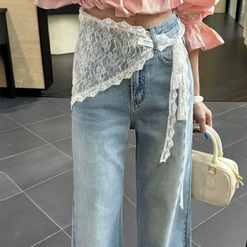 2025 ! Y2K Women Lace Tulle Bandage Skirt Stacked Lace Half Skirt Layering Small Butt Curtain Flower Triangle Hair Scarf