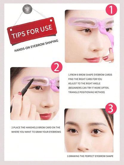 8Pcs Reusable Eyebrow Stencils,Eyebrow Shaping Kit,Eyebrow Makeup Template,Eyebrow Shaper-8 Styles For Different Eyebrow Shap