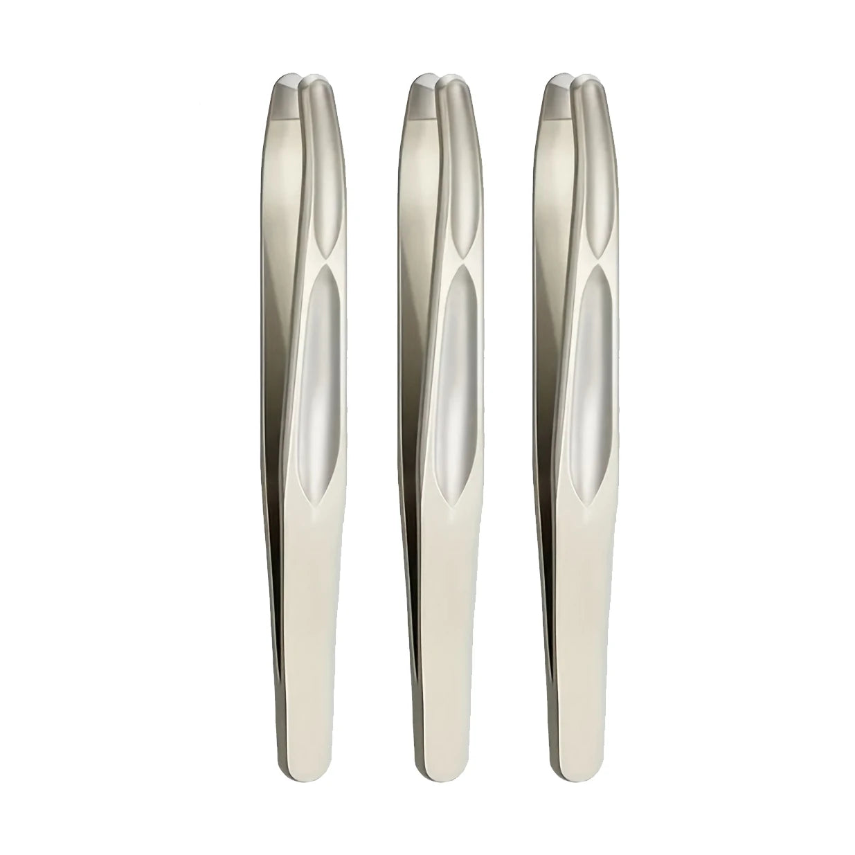 Premium Round Head Tweezers for Eyebrow & Facial Hair Removal Seamless Clips Short Hair Precision Beard Clip - Light Golden 3