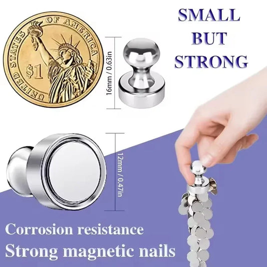 50/1Pcs Metal Strong Magnetic Pushpins Magnets Pin Whiteboard Fridge Thumbtack Power Magnet Sheets Push Pins for Office Schoo