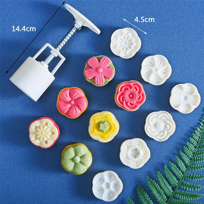 1 set DIY Mooncake Mold Plastic Hand Press Pastry Mold Hand Press Mung Bean Cake Model Pastry Embossing Make Kitchen Baking T