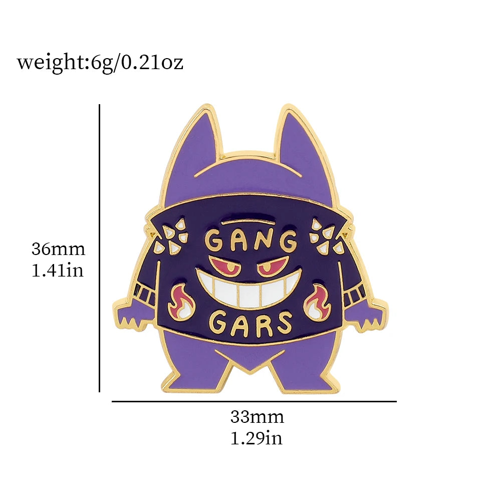 Gengar Cartoon Brooches Anime Enamel Lapel Pins for Backpack Accessories Fans Collection Brooches Jewelry Gift - Gengar 1