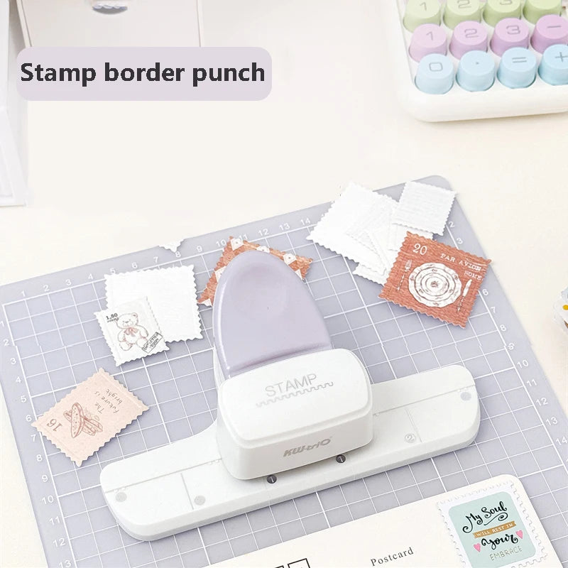 1PC Pattern edge pressing and cutting machine, suitable for cutting patterns on stamps, photos, cards and paper。School suppli