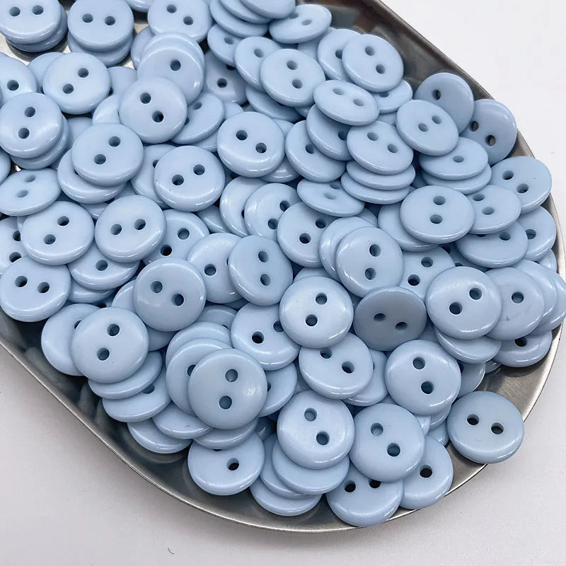 50pcs 11.5mm Colours Double Eye Bread Button Round Resin Sewing Buttons Diy Scrapbooking Multicolour - 10