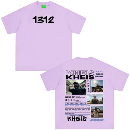 Rapper KHEIS Album Tour Graphics T-shirt Men Women Fashion Hip-hop T-shirts Short-sleeved Loose Casual Cotton Comfort T-shirt