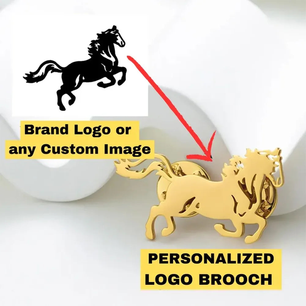 Personalized Company Logo Painting Image Custom Brooch Lapel Pins Stainless Steel Collar Pin Gift Badges Jewelry for Clothes