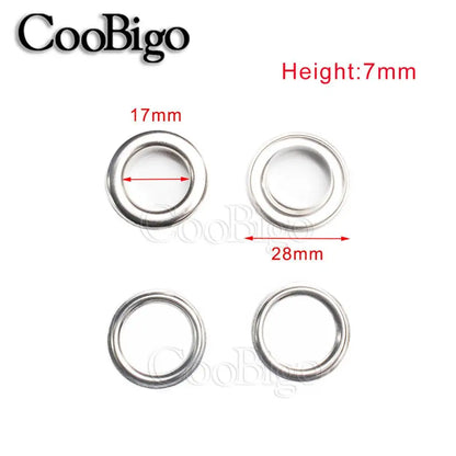 100 Sets Metal Eyelet Grommet Ring Kit for Garment Canvas Sewing Accessories Silver 2mm 3mm 4mm 5mm 6mm 8mm 10mm 12mm 14mm 17