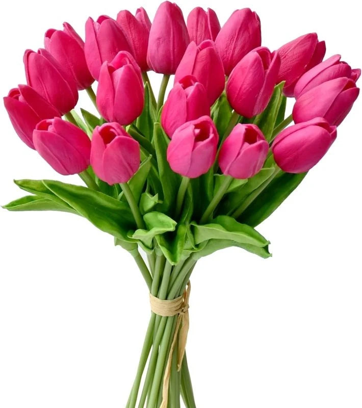 10Pcs Artificial Flower Realistic Touch Tulip Scrapbooking Vase Home Decor Wedding Garden Arch Garland Mother's Day Bouquet d