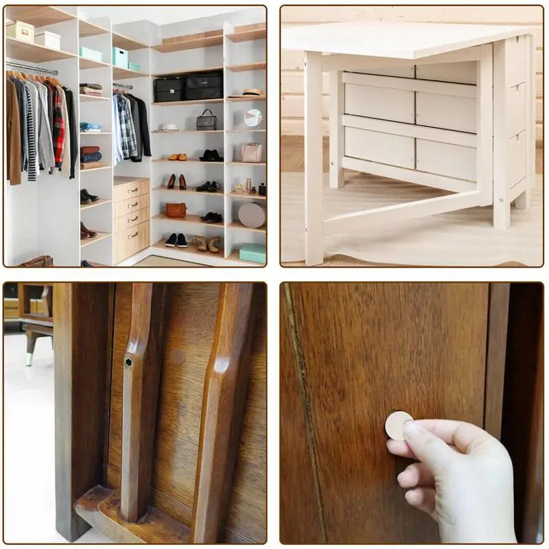 54pcs/Sheet Self Adhesive Furniture Screw Cover Stickers PVC Round Stickers For Wood home Craft Desk Cabinet Decorative Decal