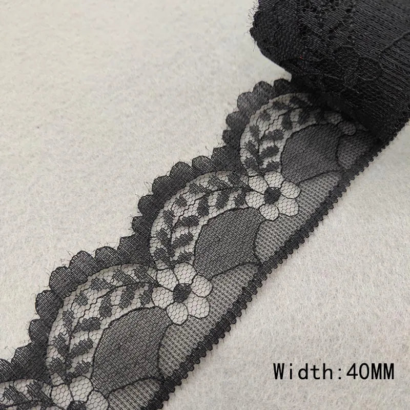 Beautiful 10 Yards/Lot Black Lace Ribbon Tape Quality Lace Trim DIY Embroidered Lace For Sewing Decoration African Lace Fabri