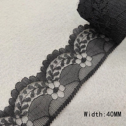 Beautiful 10 Yards/Lot Black Lace Ribbon Tape Quality Lace Trim DIY Embroidered Lace For Sewing Decoration African Lace Fabri