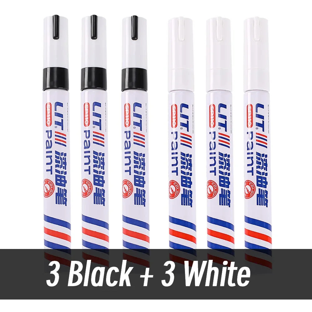 3mm 10p Colorful 8 Colors Permanent Paint Marker Waterproof White Markers tire tread rubber fabric Paint metal Paint Marker P