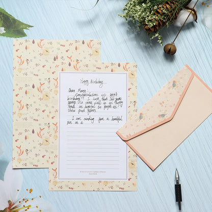 6Pcs Differrent Design Writing Paper With 3Pcs Envelopes Cartoon Pattern Vintage Floral Letter Stationery School Office Suppl