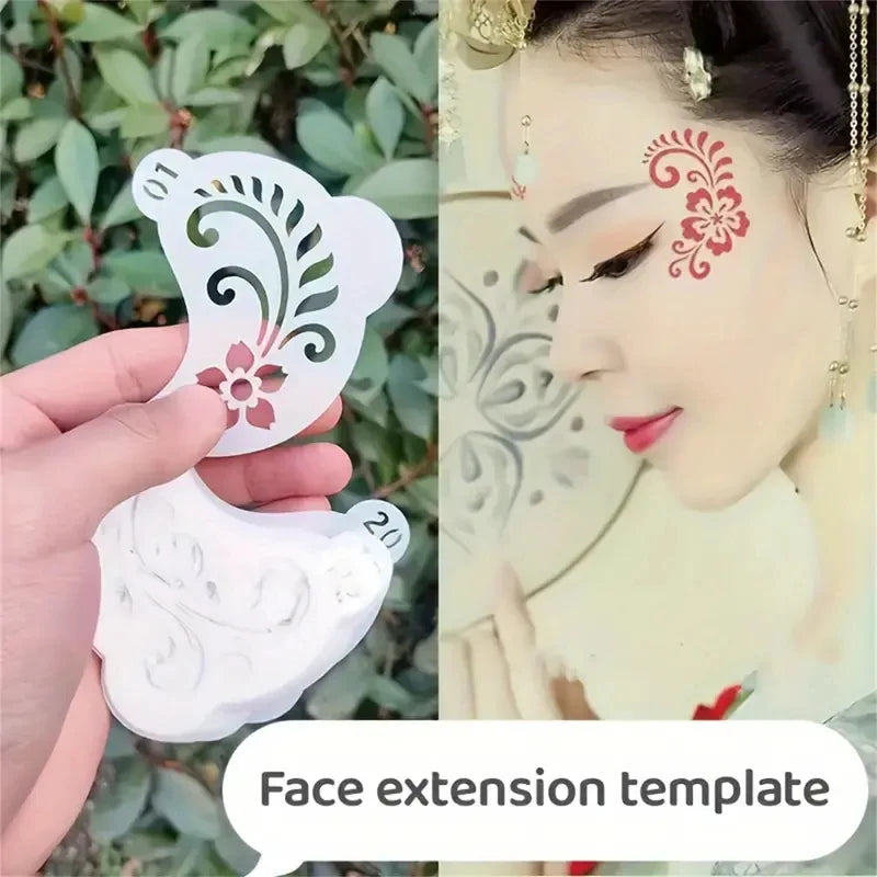 20 Reusable Face Painting Templates, Thickened PET Plastic Material, Can Be Washed and Reused Repeatedly; Styles Include a Va