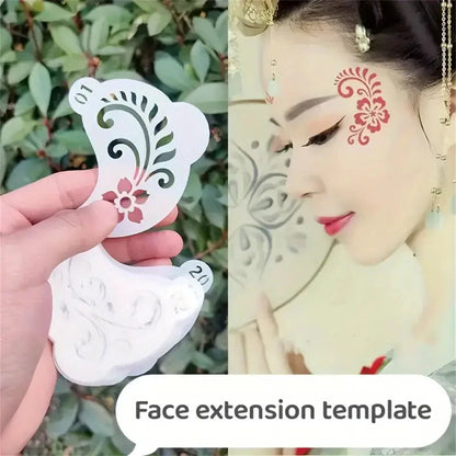 20 Reusable Face Painting Templates, Thickened PET Plastic Material, Can Be Washed and Reused Repeatedly; Styles Include a Va