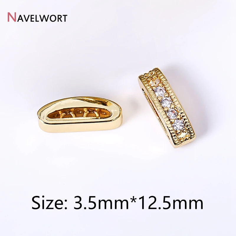 18K Gold Plated Brass Spacer Bars,Cuboid Rows Separator,Inlaid Zircon Accessories DIY Spacer Bars,Supplies For Jewelry