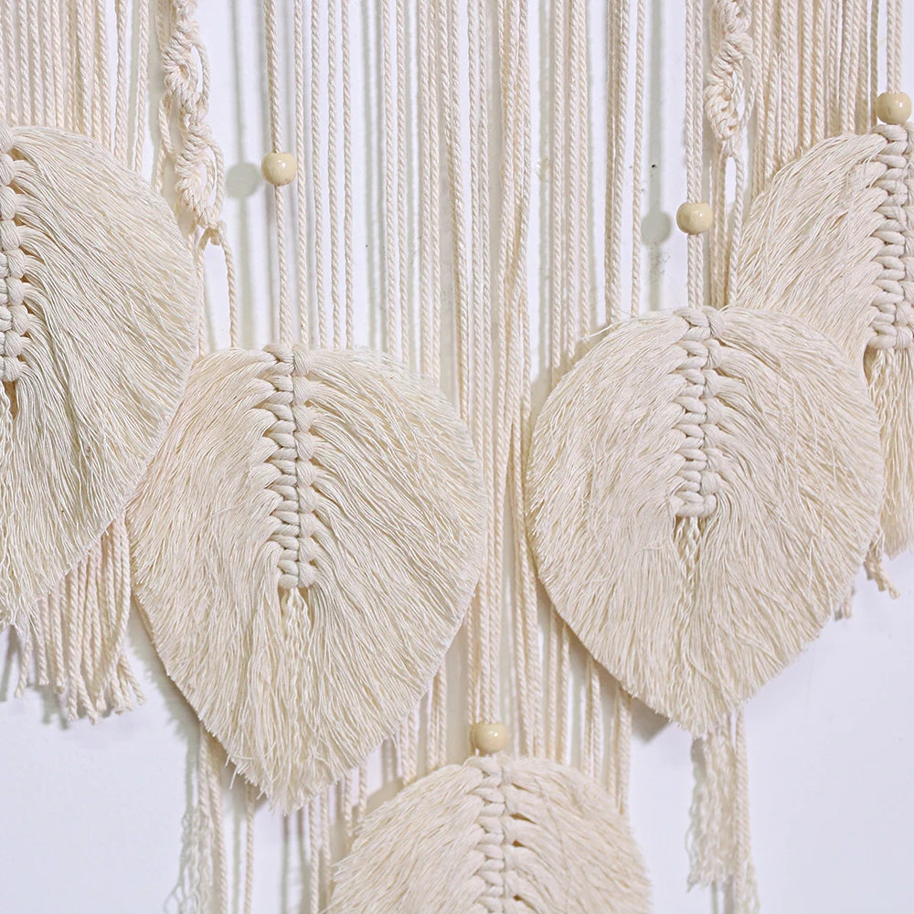 Macrame Dream Catcher Bohemian Leaf Wall Hanging Nordic Decor Boho Handmade Tapestry Ornaments for Home Living Room Decoratio