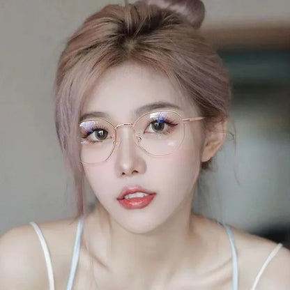 Luxury Myopia Glasses Classic Vintage Anti-blue Light Eyeglasses Women Men Minus Diopter Eyewear Prescription with 0 -0.5To -