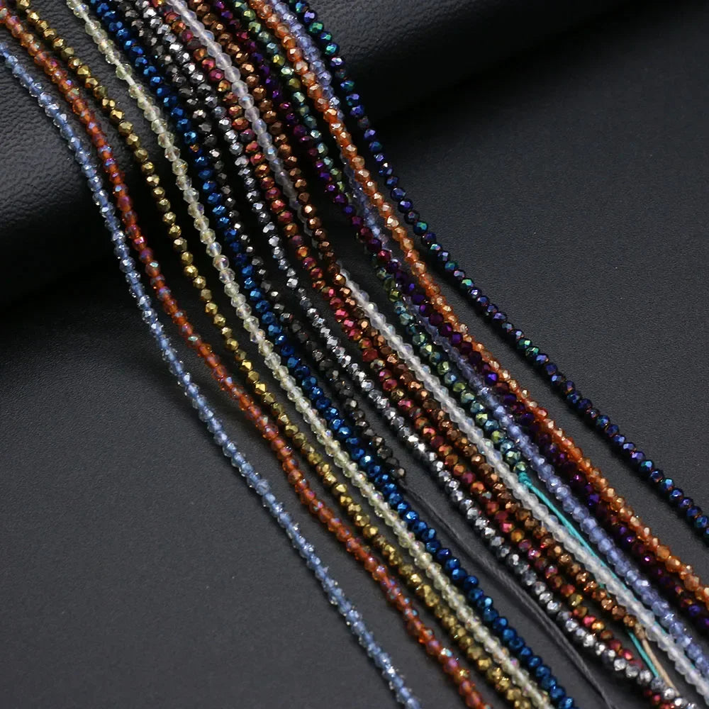 Natural Stone Beads Small Round Beads Mix Color Faceted Loose Spacer Beaded for Jewelry Making DIY Bracelet Necklace Accessor