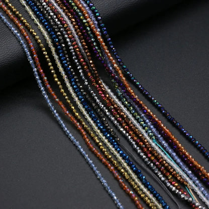 Natural Stone Beads Small Round Beads Mix Color Faceted Loose Spacer Beaded for Jewelry Making DIY Bracelet Necklace Accessor