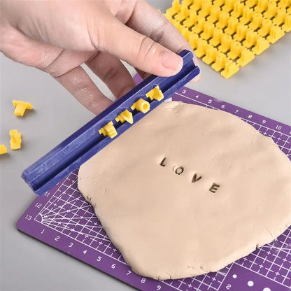 Ceramic Art Alphanumeric Letters Clay Stamp Impress Embosser Set Print Name Ceramic Pottery DIY Embossing Die Seals Tools