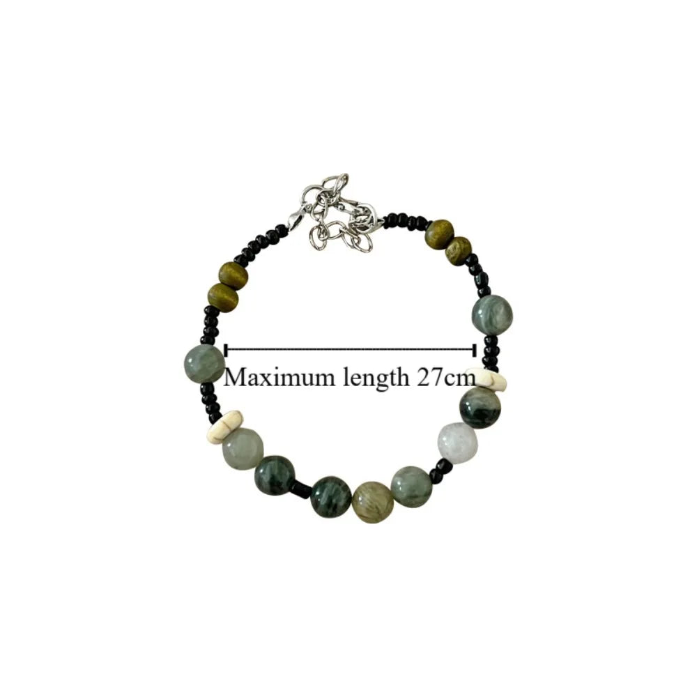 Fashion Bamboo Beads Chinese Style Beaded Bracelet Chinese Style Beaded Braided Rope Bracelet Vintage Antique Bracelet