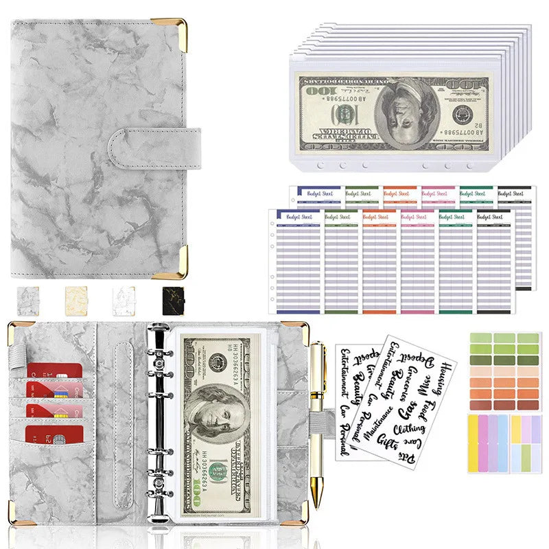 New Budget Plan Notebook A6 Cash Envelope Saving Money 6 Holes Binder for Financial Management A6 Loose-leaf Notebook Binder 