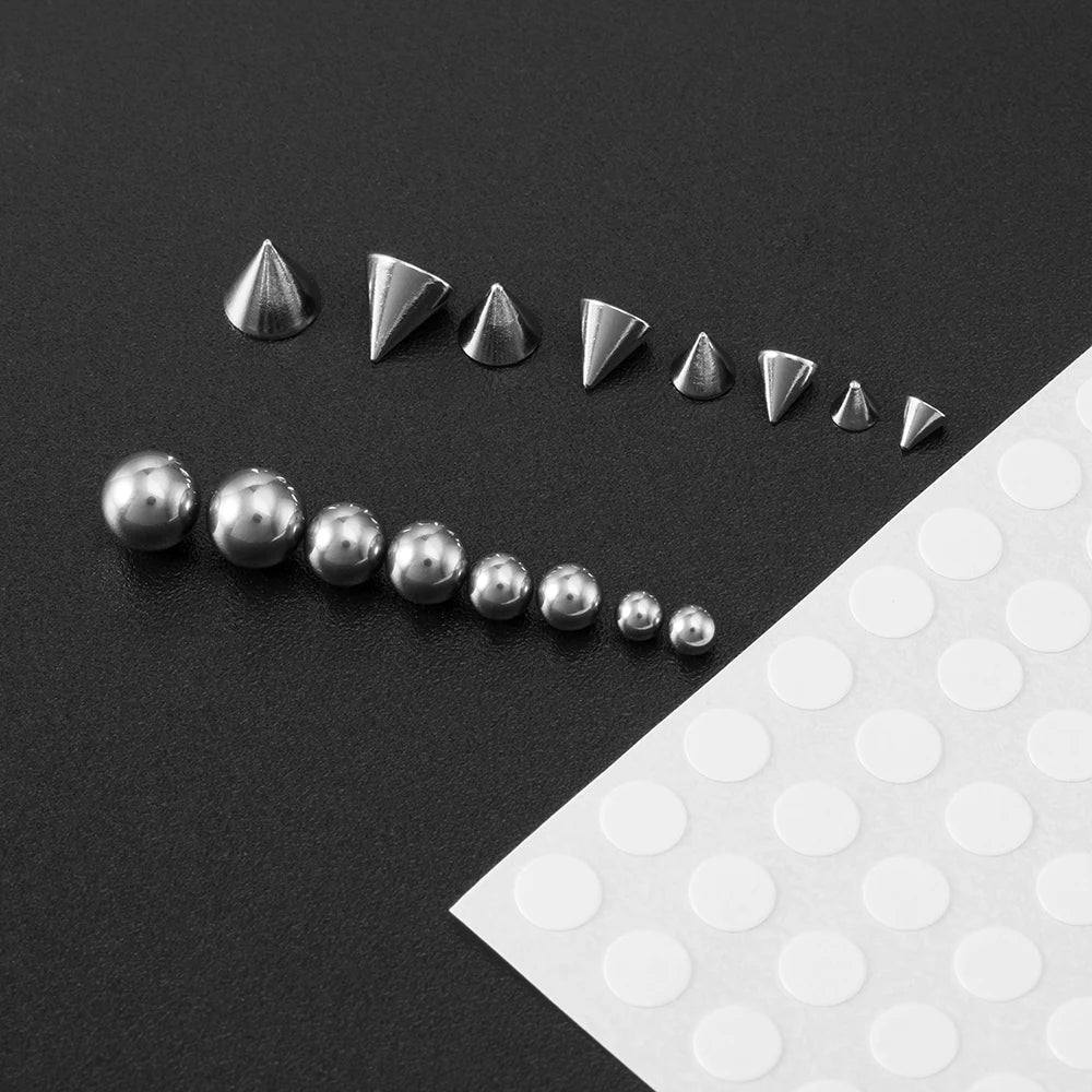 Sticker Fake Belly Eyebrow Lip Piercing Stud Non Piercied Earring Stud Set New Fake Nose Ring Piercing Jewelry Dermal Anchor 