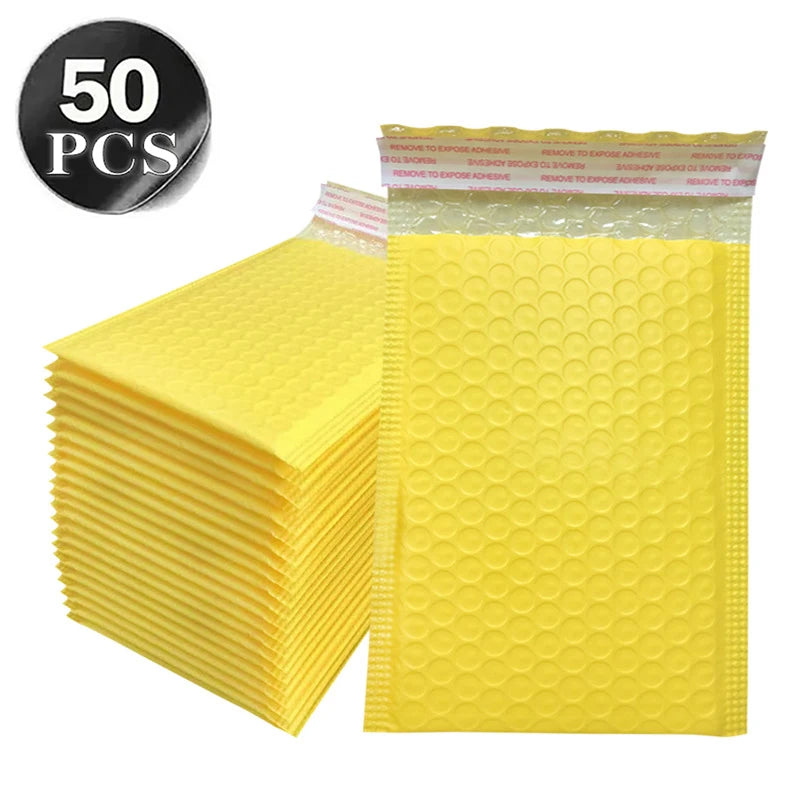 50Pcs Bubble Mailers Bubble Padded Mailing Envelopes Mailer Poly for Packaging Self Seal Shipping Bags Black Bubble Padding -