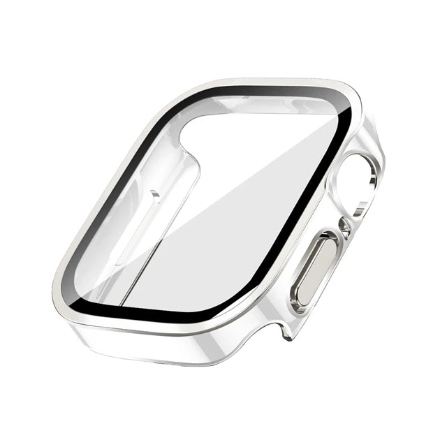 Glass+Case for Apple Watch 42 46mm 45mm 41 49 44mm 40 Mm Straight Edge Screen Protector Cover Case iWatch SE 6 7 8 9 10 11 Ul