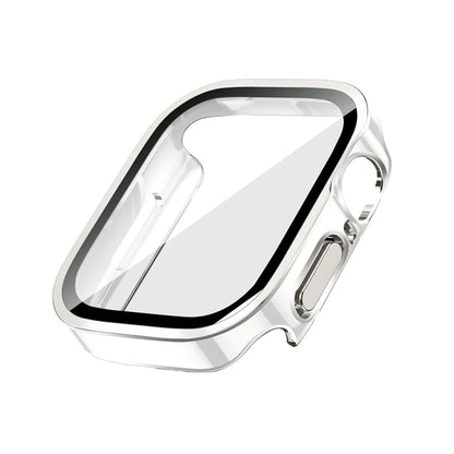 Glass+Case for Apple Watch 42 46mm 45mm 41 49 44mm 40 Mm Straight Edge Screen Protector Cover Case iWatch SE 6 7 8 9 10 11 Ul